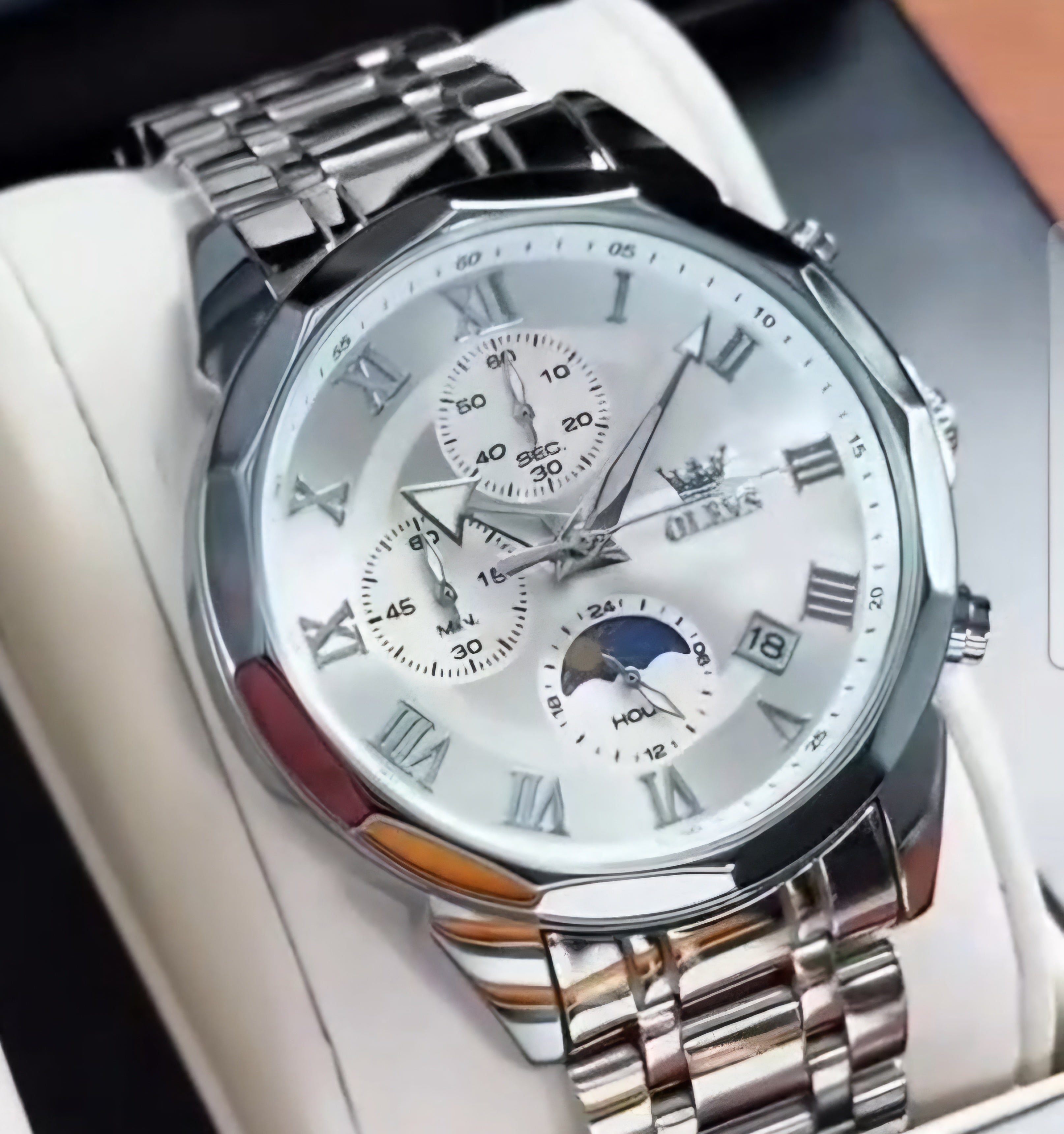 Olevs 3675 Linha Heritage – Elegância que Impõe Presença/ de quartzo, à prova d'água