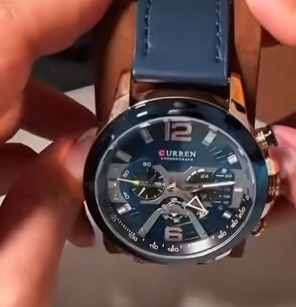 Curren 8329 Linha Titan – Presença Forte no Pulso/ couro militar