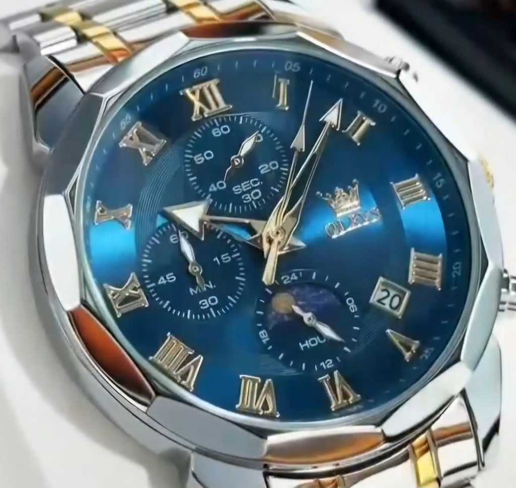 Olevs 3675 Linha Heritage – Elegância que Impõe Presença/ de quartzo, à prova d'água