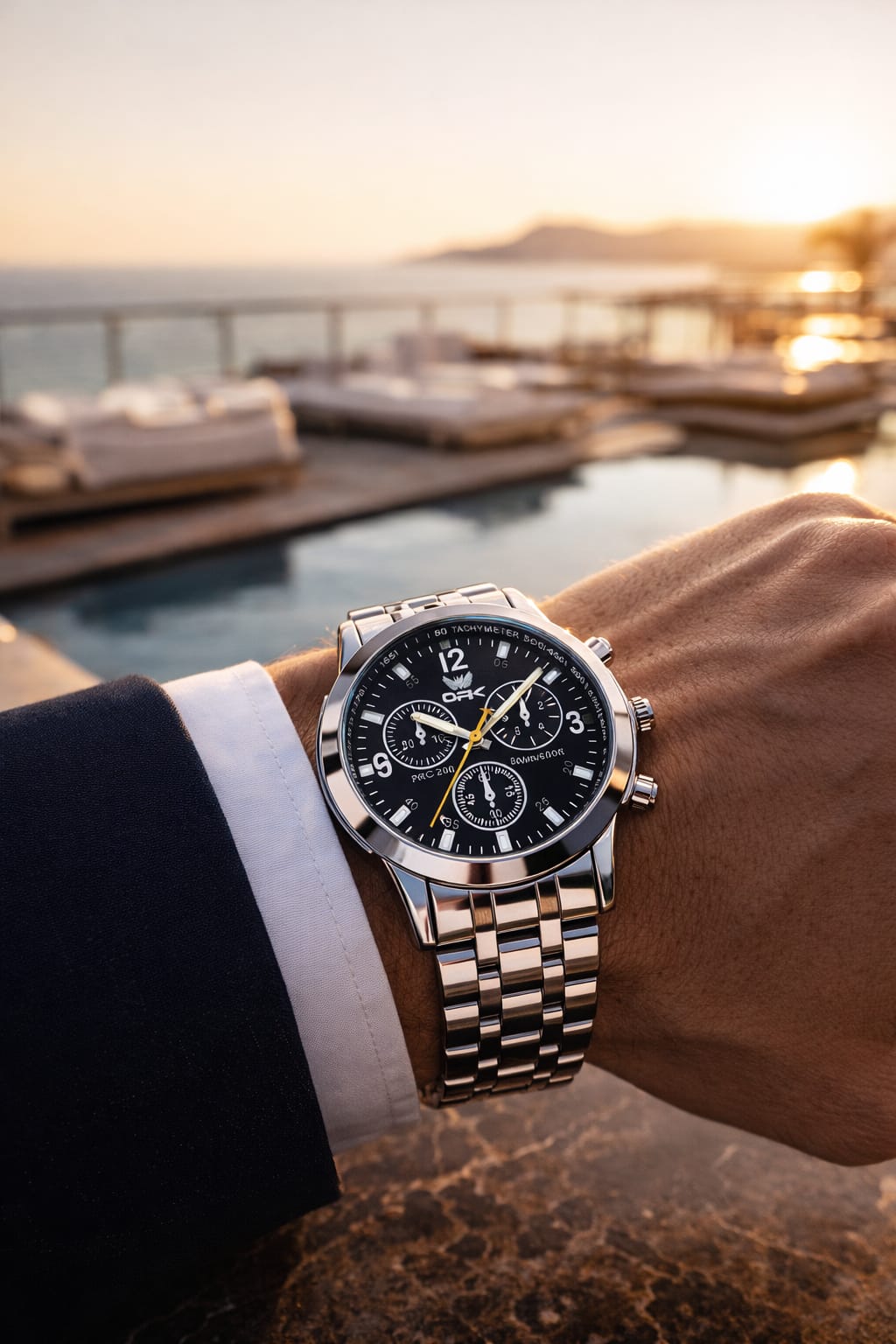 Relógio Masculino Cronógrafo em Aço Inoxidável – Sofisticação e Performance