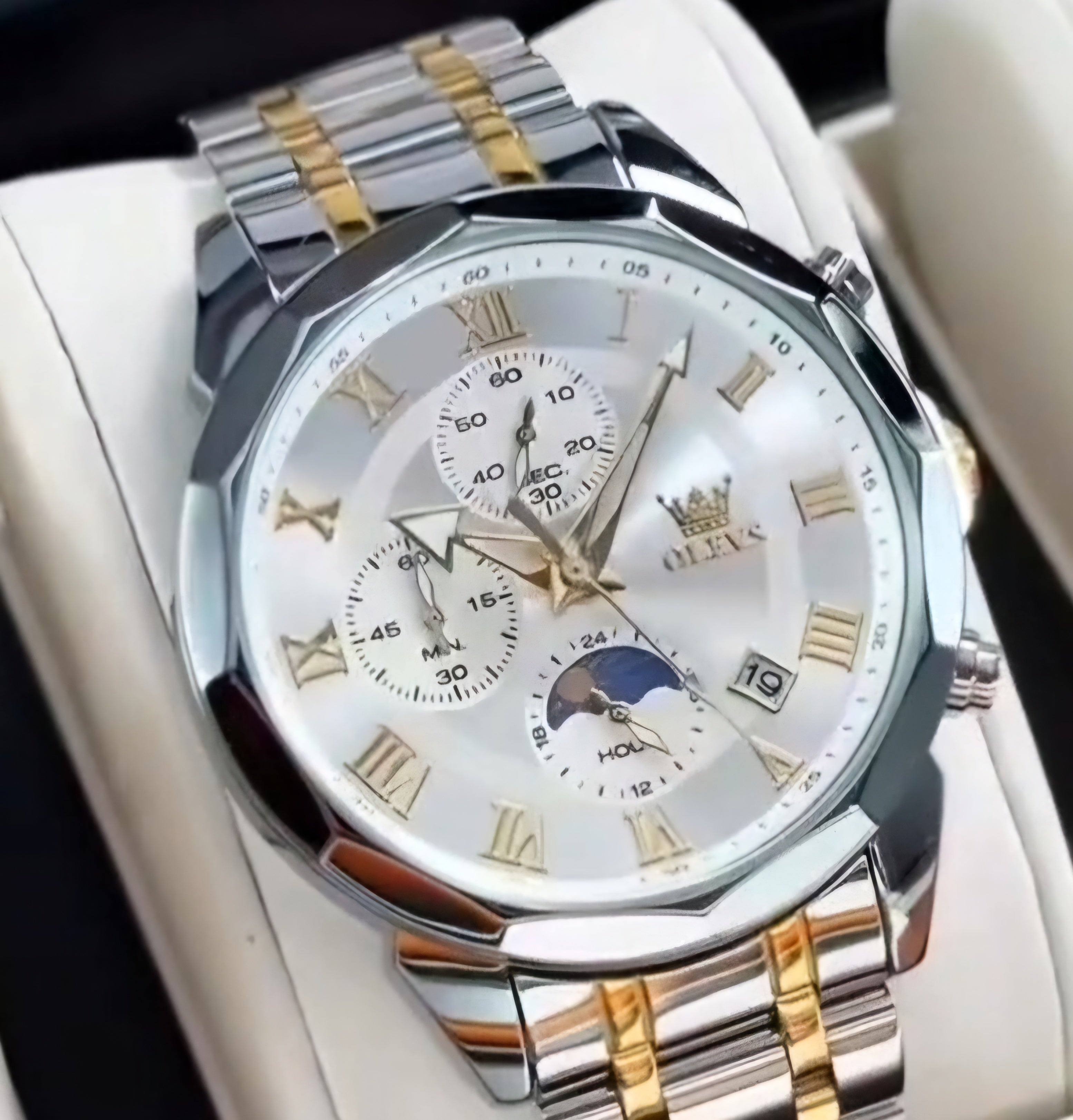 Olevs 3675 Linha Heritage – Elegância que Impõe Presença/ de quartzo, à prova d'água