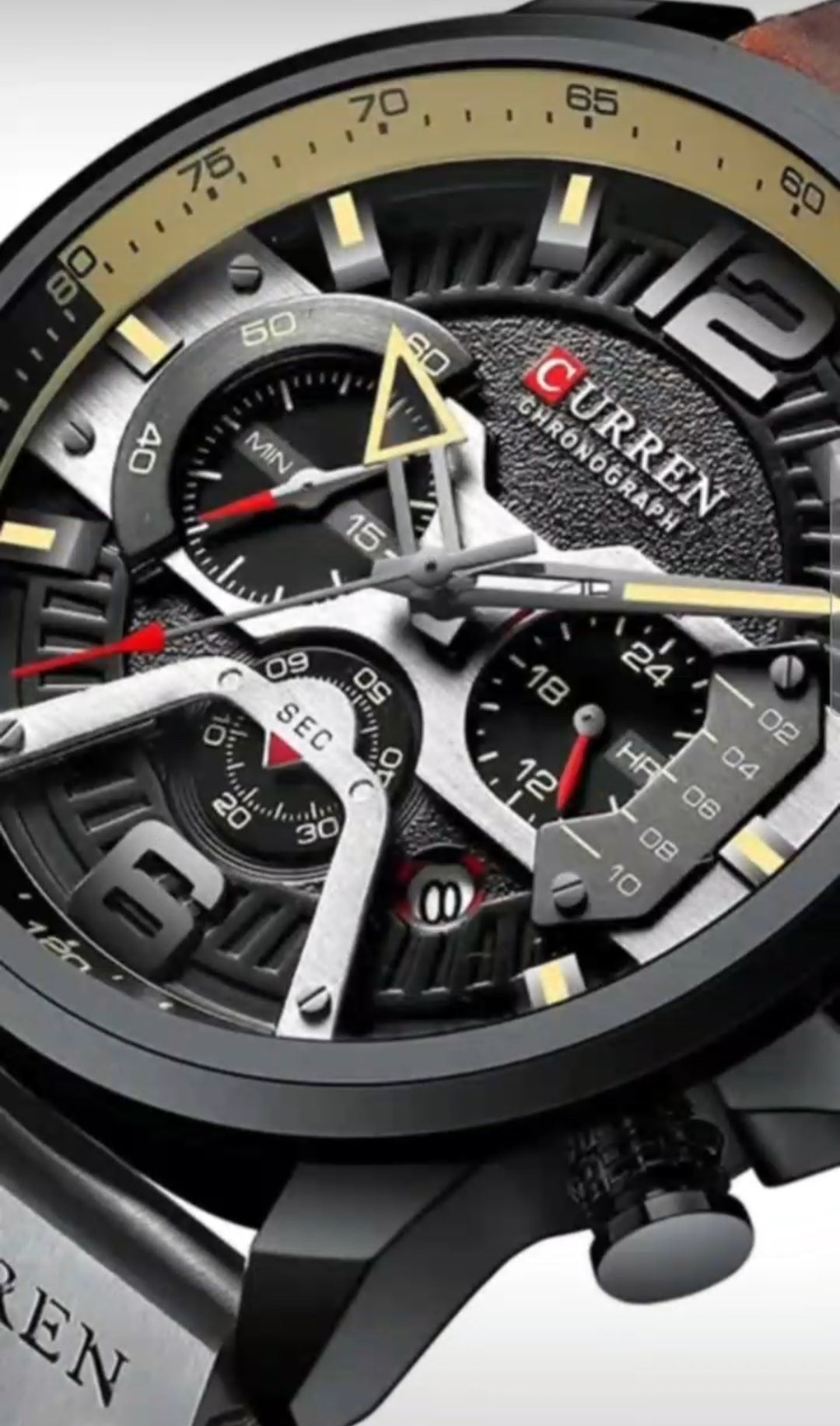 Curren 8329 Linha Titan – Presença Forte no Pulso/ couro militar