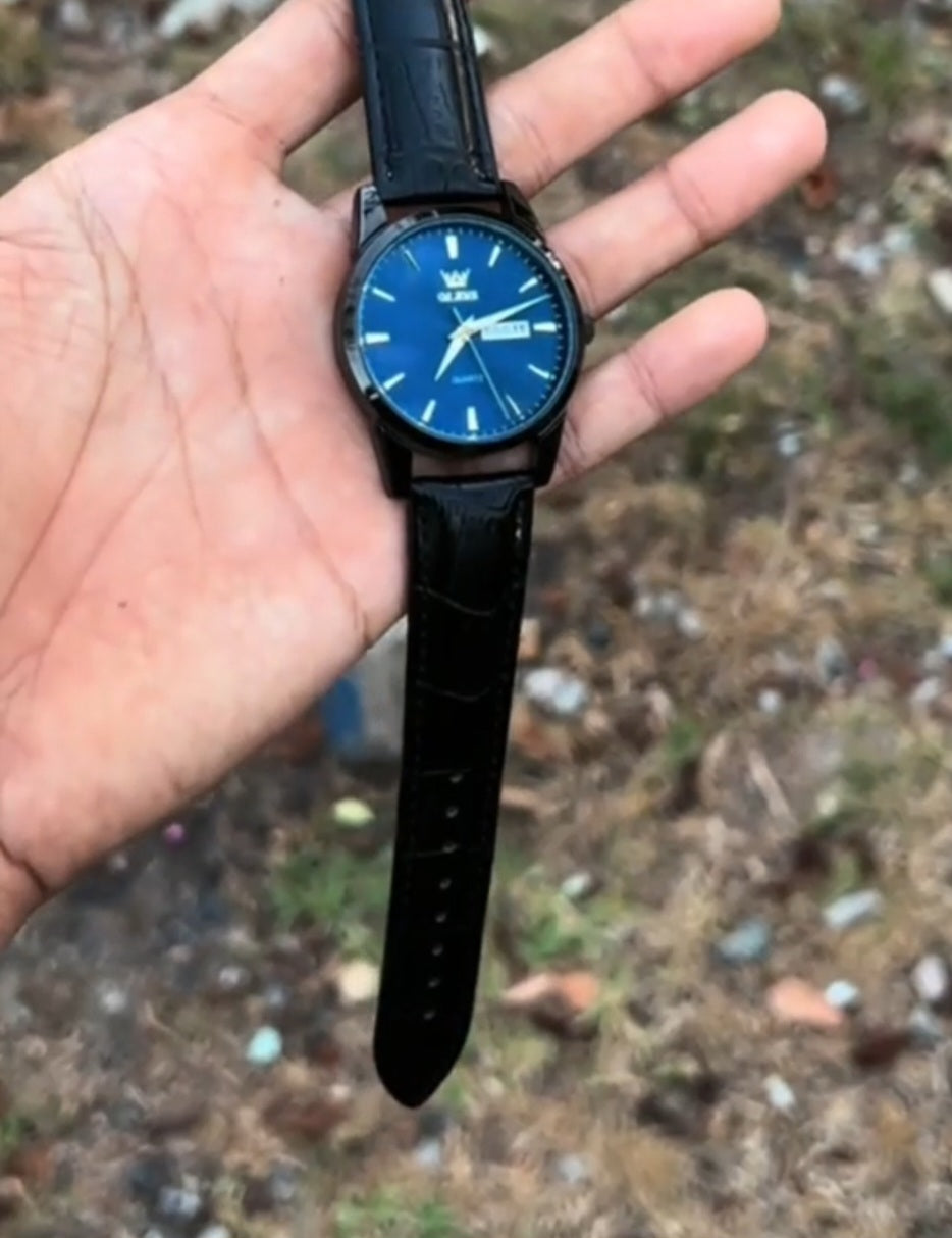Linha Heritage – Elegância que Define Presença OLEVS 6898 -Relógio de quartzo impermeável, pulseira de couro