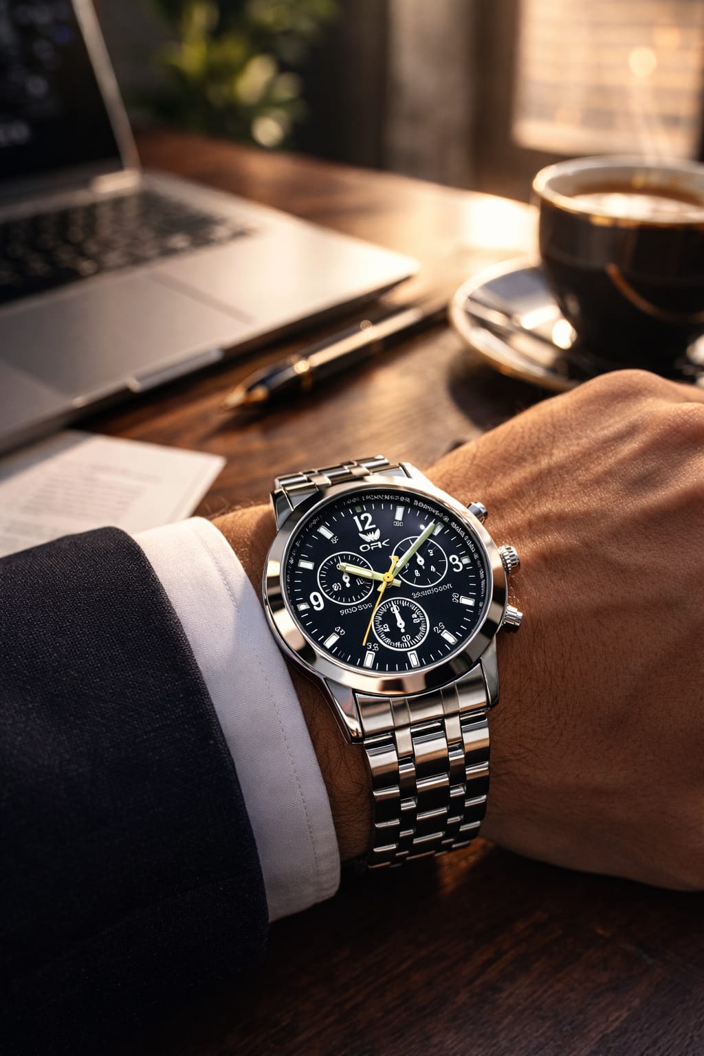 Relógio Masculino Cronógrafo em Aço Inoxidável – Sofisticação e Performance