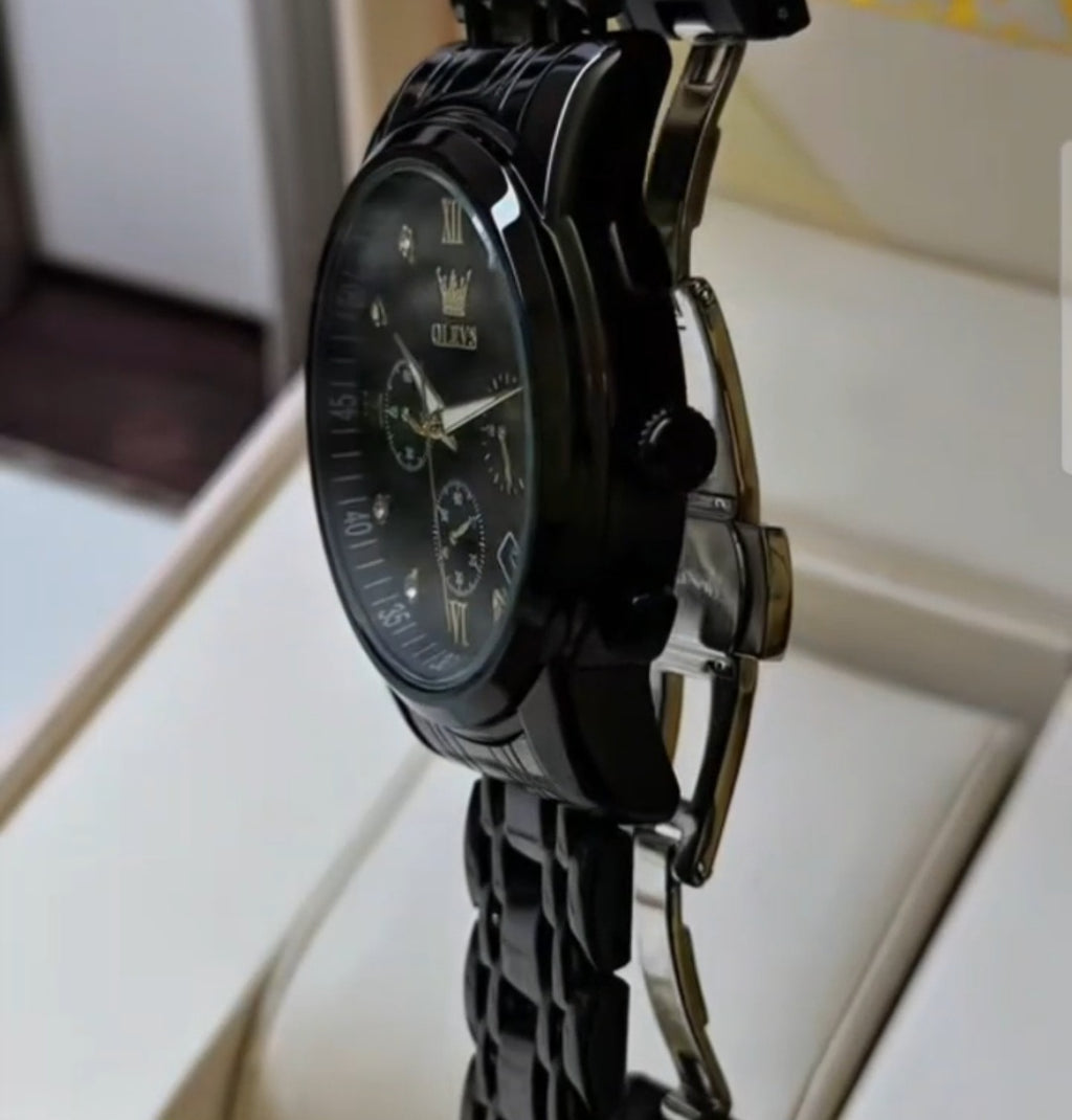 Olevs 3675 Linha Heritage – Elegância que Impõe Presença/ de quartzo, à prova d'água