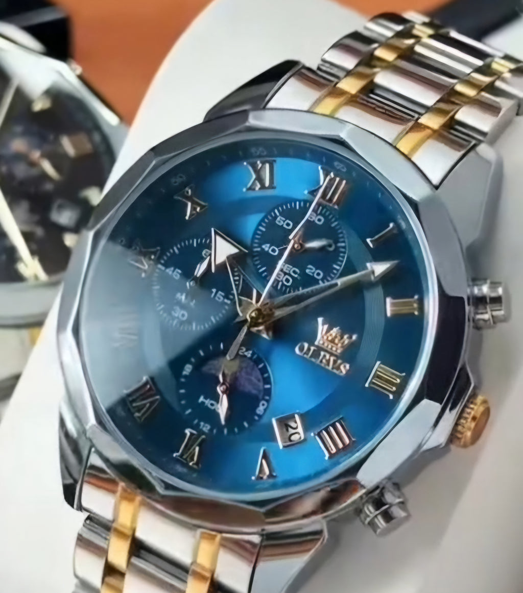 Olevs 3675 Linha Heritage – Elegância que Impõe Presença/ de quartzo, à prova d'água