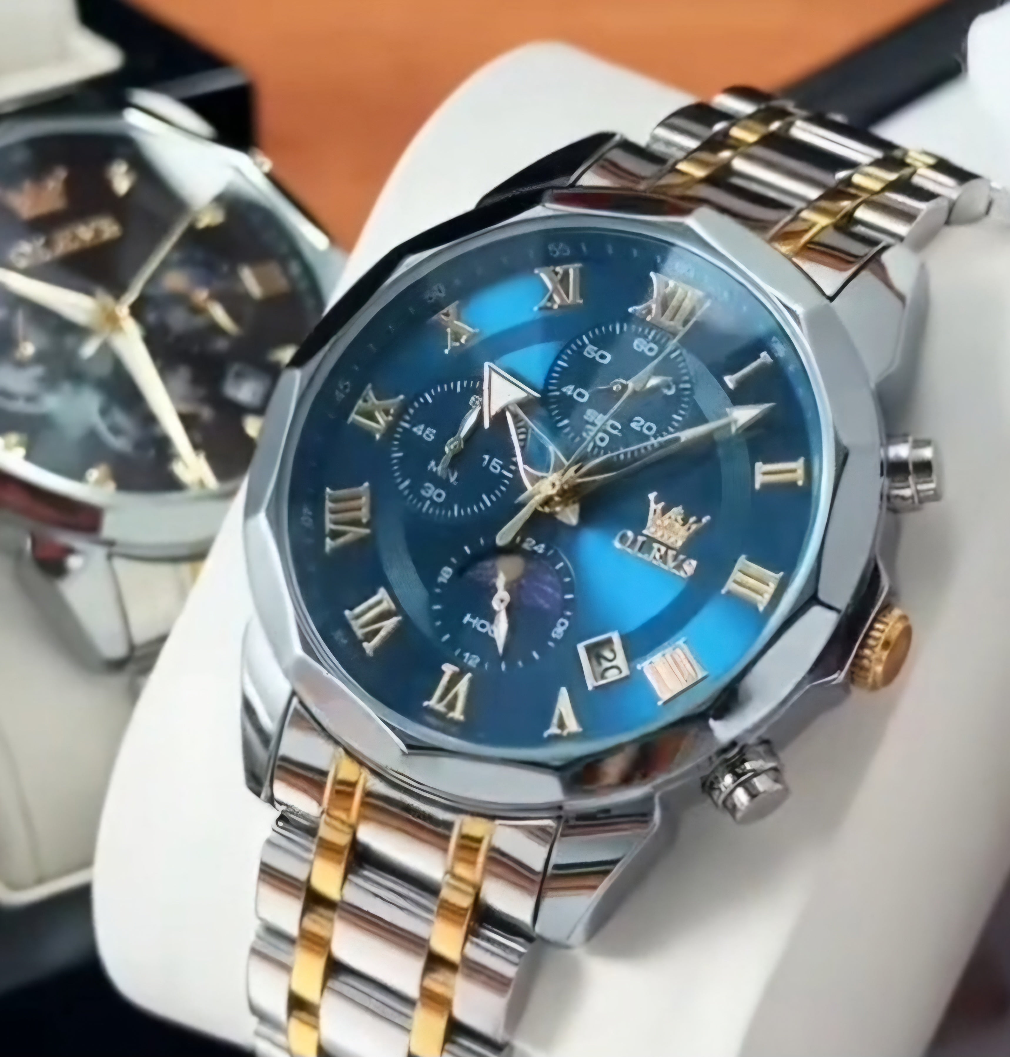 Olevs 3675 Linha Heritage – Elegância que Impõe Presença/ de quartzo, à prova d'água